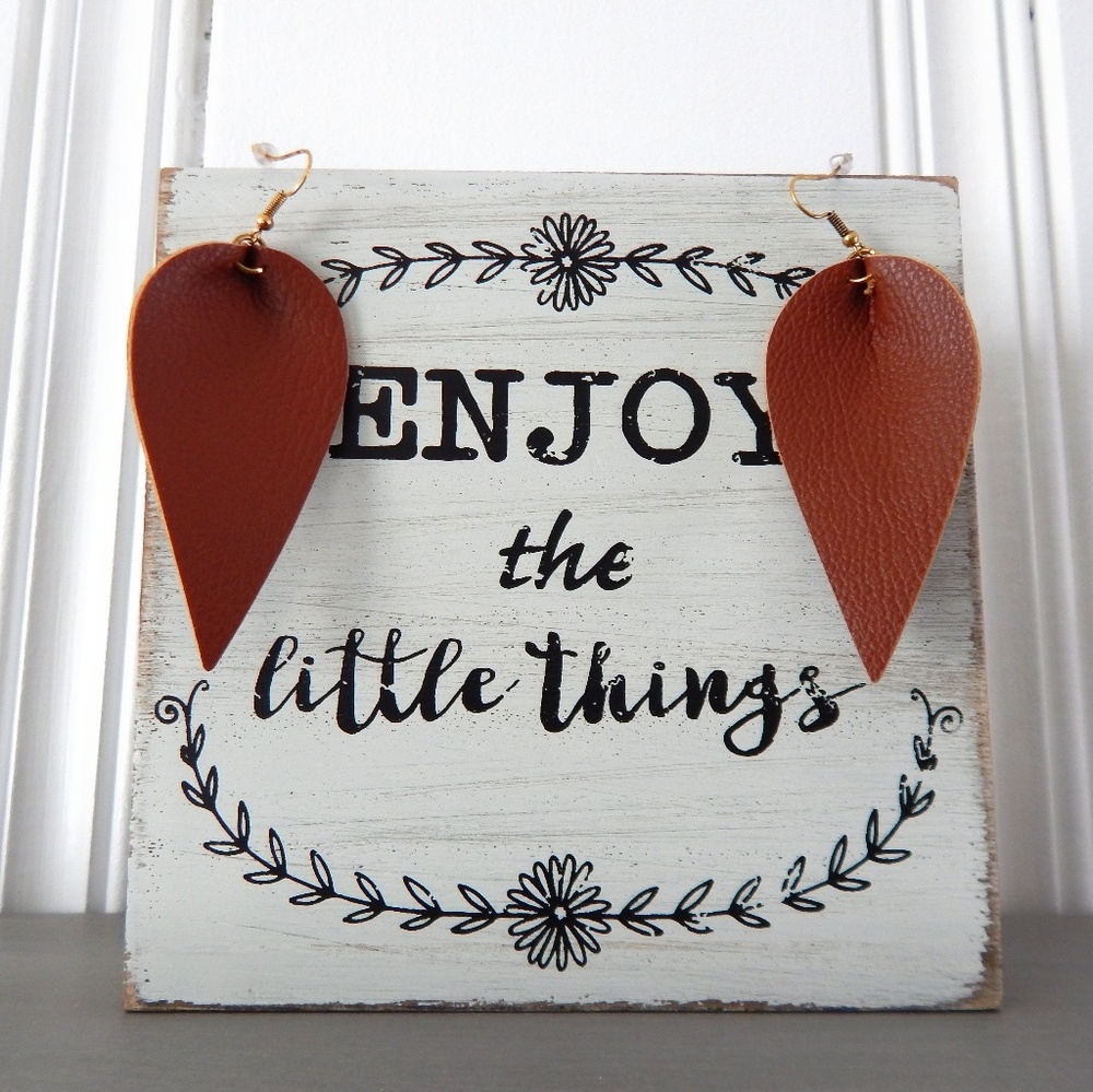 NWT Faux Leather Earrings